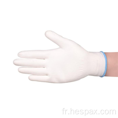 HESPAX Factory Custom White Pu Labour de travail Gants de travail